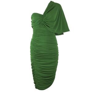 Lanvin Ruched Meshed One Shoulder Bodycon Dress